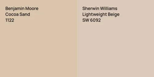 1122 Cocoa Sand vs SW 6092 Lightweight Beige