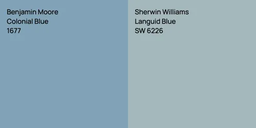 1677 Colonial Blue vs SW 6226 Languid Blue