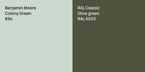 694 Colony Green vs RAL 6003  Olive green