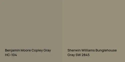 HC-104 Copley Gray vs SW 2845 Bunglehouse Gray