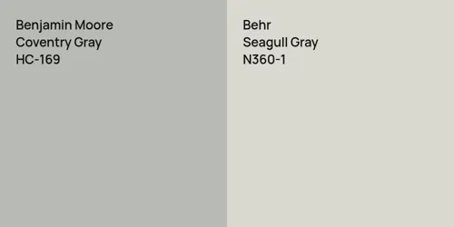 HC-169 Coventry Gray vs N360-1 Seagull Gray