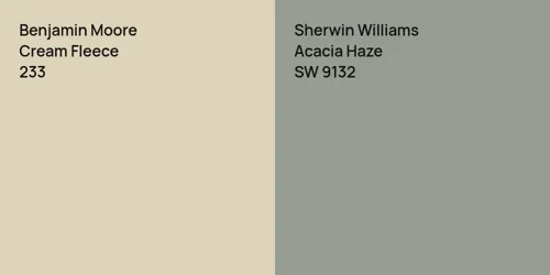 233 Cream Fleece vs SW 9132 Acacia Haze