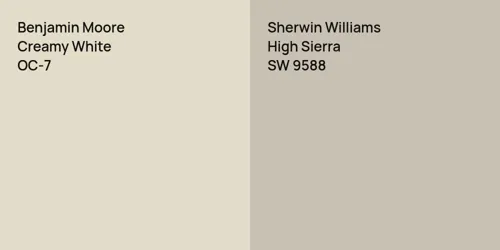 OC-7 Creamy White vs SW 9588 High Sierra