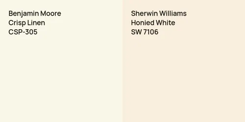 CSP-305 Crisp Linen vs SW 7106 Honied White