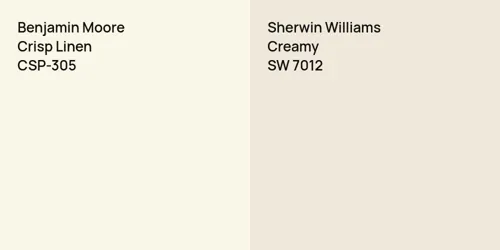 CSP-305 Crisp Linen vs SW 7012 Creamy