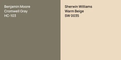 HC-103 Cromwell Gray vs SW 0035 Warm Beige