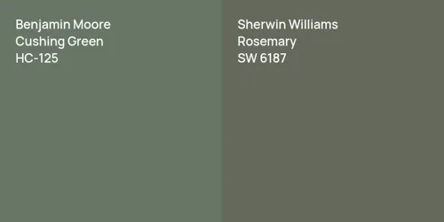 HC-125 Cushing Green vs SW 6187 Rosemary