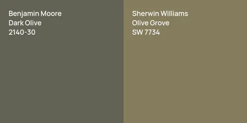 2140-30 Dark Olive vs SW 7734 Olive Grove