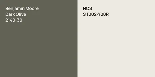 2140-30 Dark Olive vs S 1002-Y20R 