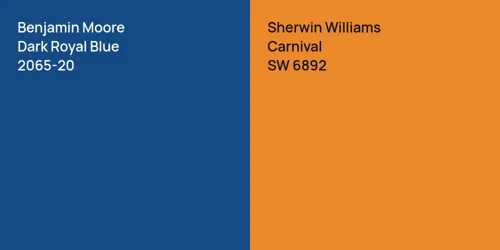 2065-20 Dark Royal Blue vs SW 6892 Carnival