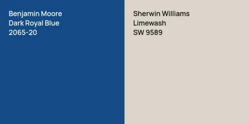 2065-20 Dark Royal Blue vs SW 9589 Limewash