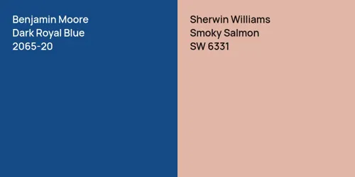 2065-20 Dark Royal Blue vs SW 6331 Smoky Salmon