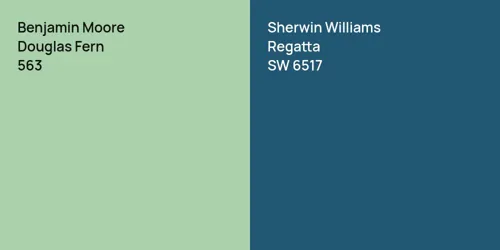 Benjamin Moore Douglas Fern vs. Benjamin Moore Misty Gray comparison