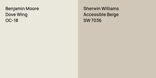 OC-18 Dove Wing vs SW 7036 Accessible Beige