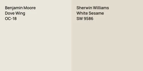 OC-18 Dove Wing vs SW 9586 White Sesame