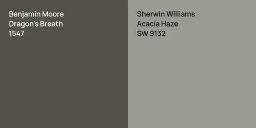 1547 Dragon's Breath vs SW 9132 Acacia Haze