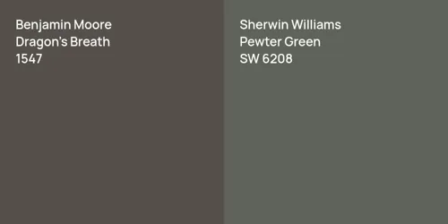 1547 Dragon's Breath vs SW 6208 Pewter Green