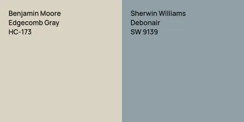 HC-173 Edgecomb Gray vs SW 9139 Debonair