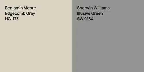 HC-173 Edgecomb Gray vs SW 9164 Illusive Green