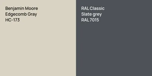 HC-173 Edgecomb Gray vs RAL 7015  Slate grey