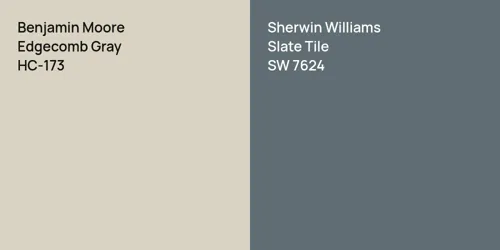 HC-173 Edgecomb Gray vs SW 7624 Slate Tile