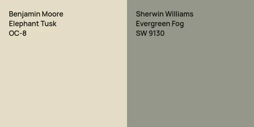 OC-8 Elephant Tusk vs SW 9130 Evergreen Fog