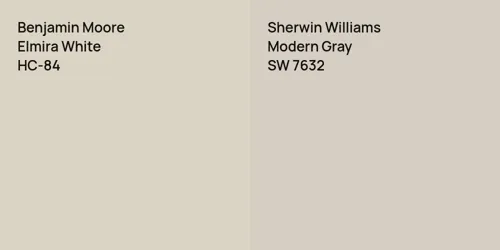 HC-84 Elmira White vs SW 7632 Modern Gray