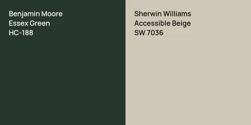 HC-188 Essex Green vs SW 7036 Accessible Beige