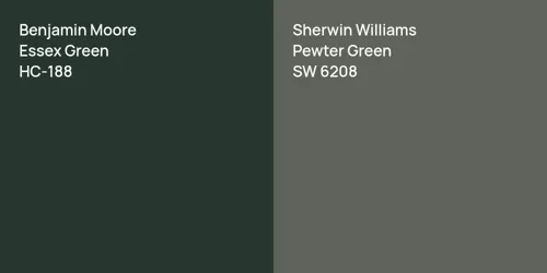 HC-188 Essex Green vs SW 6208 Pewter Green