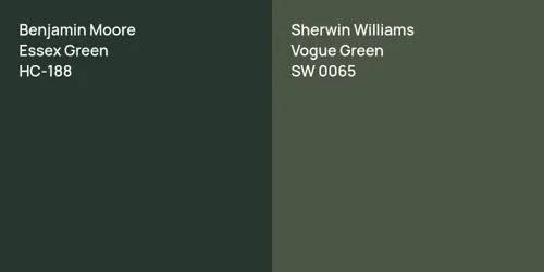 HC-188 Essex Green vs SW 0065 Vogue Green