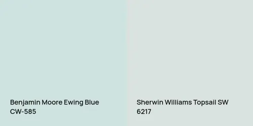 Benjamin Moore Ewing Blue vs. Benjamin Moore Greenhow Blue comparison