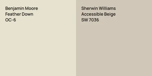 OC-6 Feather Down vs SW 7036 Accessible Beige