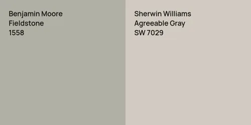 1558 Fieldstone vs SW 7029 Agreeable Gray