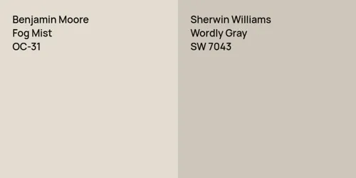 Compare Benjamin Moore Fog Mist with other colors