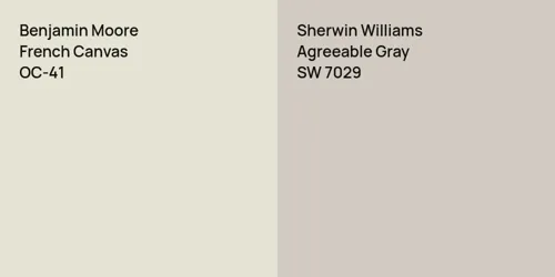 OC-41 French Canvas vs SW 7029 Agreeable Gray