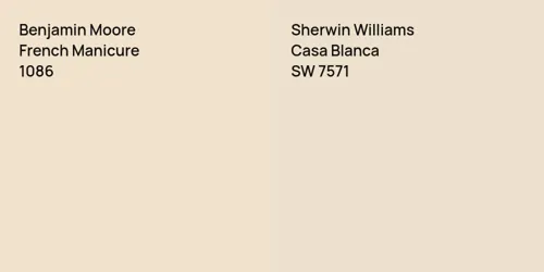 1086 French Manicure vs SW 7571 Casa Blanca