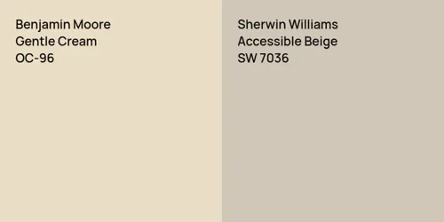 OC-96 Gentle Cream vs SW 7036 Accessible Beige