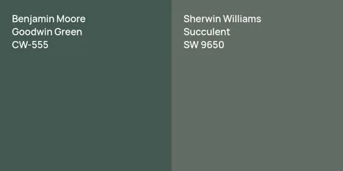 CW-555 Goodwin Green vs SW 9650 Succulent