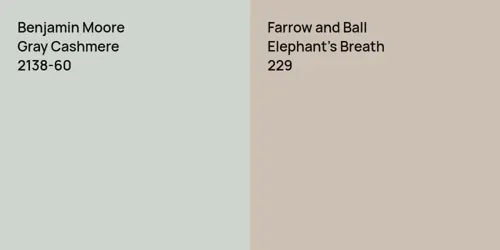 2138-60 Gray Cashmere vs 229 Elephant's Breath