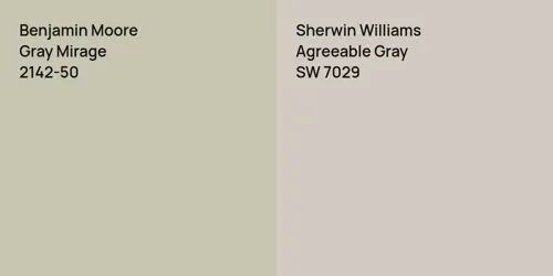 2142-50 Gray Mirage vs SW 7029 Agreeable Gray