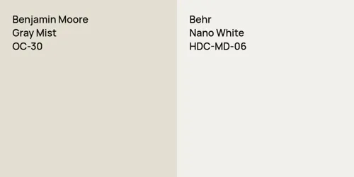 OC-30 Gray Mist vs HDC-MD-06 Nano White