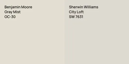 OC-30 Gray Mist vs SW 7631 City Loft