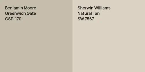 CSP-170 Greenwich Gate vs SW 7567 Natural Tan