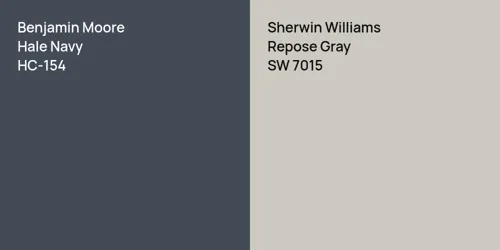 HC-154 Hale Navy vs SW 7015 Repose Gray