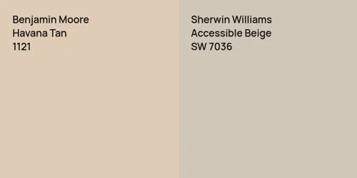 1121 Havana Tan vs SW 7036 Accessible Beige