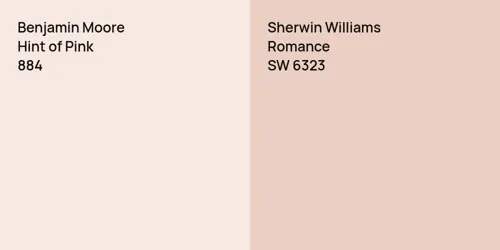 884 Hint of Pink vs SW 6323 Romance