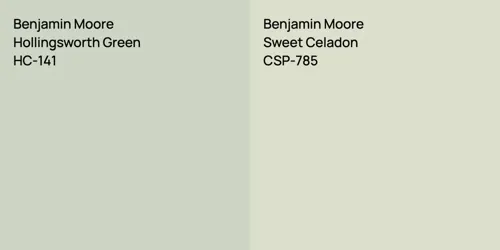 HC-141 Hollingsworth Green vs CSP-785 Sweet Celadon