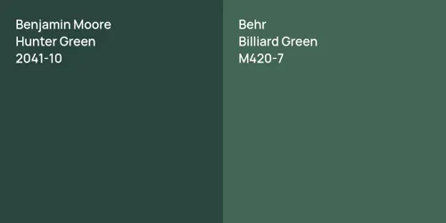 2041-10 Hunter Green vs M420-7 Billiard Green