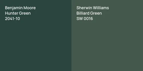 2041-10 Hunter Green vs SW 0016 Billiard Green