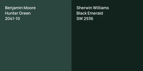 2041-10 Hunter Green vs SW 2936 Black Emerald